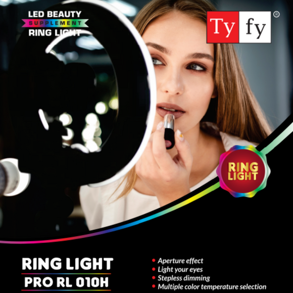 Tyfy Premium Quality 10 Inch Led Ring Light Set With 7ft Light Stand + Bluetooth Wireless Remote