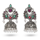 Cowboy Fashion Traditional Silver Plated Zinc Alloy Drops & Danglers Agate Earring For Girls Women