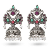 Cowboy Fashion Traditional Silver Plated Zinc Alloy Drops & Danglers Agate Earring For Girls Women