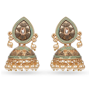 Cowboy Fashion Zinc Alloy Greenish Golden Plated Earring With Danglers For Girls Women's
