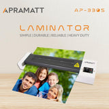 Apramatt Automatic Multi Purpose 15 MM Roller Metal Body All In One  A3 A4 A5 A6 Lamination Machine Hot & Cold Documents ID Proofs Photos Certificate Etc. Laminator
