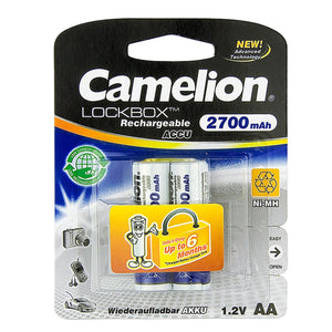 Ready to use Camelion Lockbox NH-AA 2700 mAh (Pack of 2) Rechargeable Battery