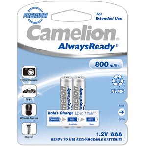 Best Rechargeable Batteries  NH-AAA 800 AR pack of 2 pices Camelion  Batteries