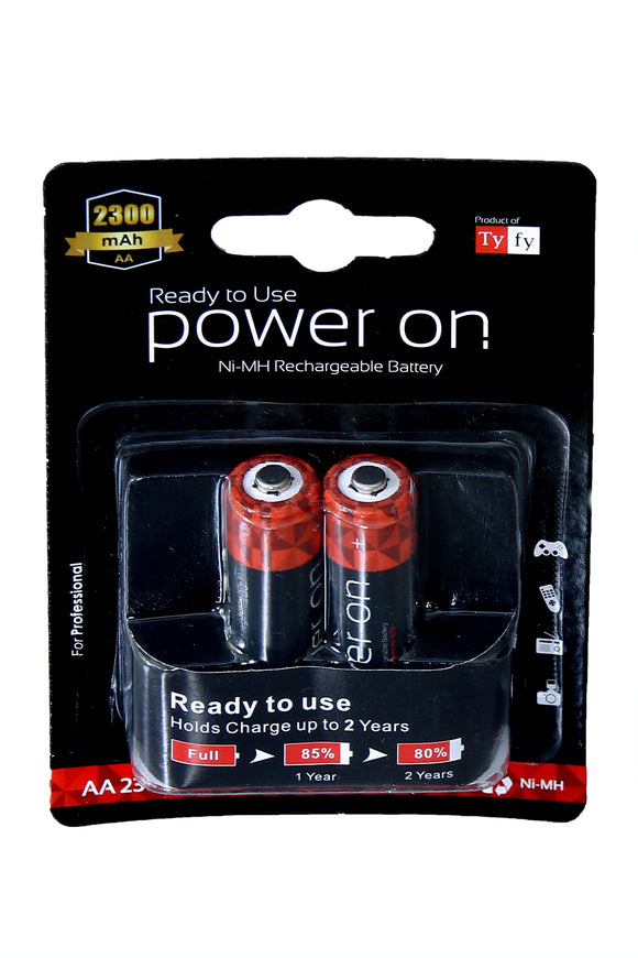 Tyfy NH AA RTU 2300 BP2 Power On Rechargeable Batteries (2 Pieces of Batteries)