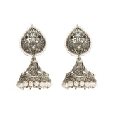 Cowboy Fashion Traditional Silver Plated White Pearl Zinc Alloy Drops & Danglers Agate Earring For Girls Women