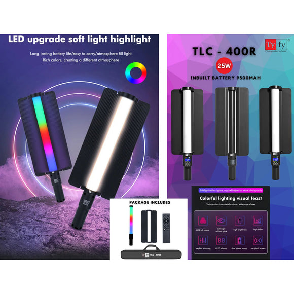 TYFY LED RGB STICK LIGHT TLC-400R WITH 9500mAh INBUILT BATTERY