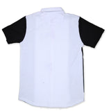 Cowboy Fashions Men's  Premium Quality Lycra Shirt Classic Black White Black Half-Sleeve